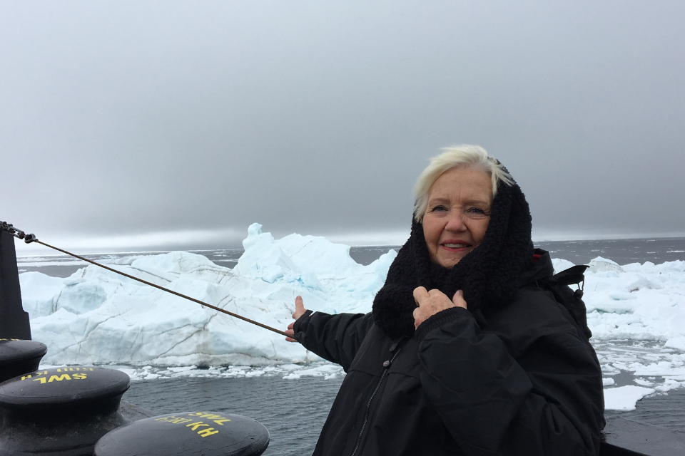 Elva admires a North Pole glacier